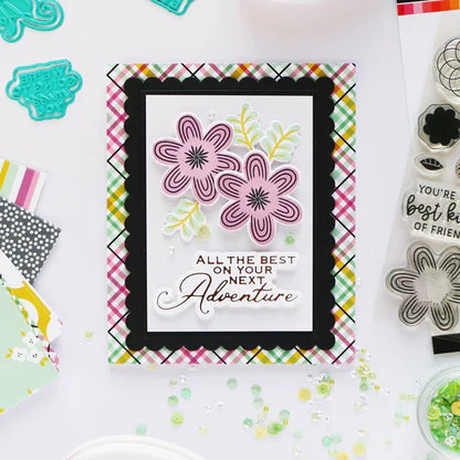 Catherine Pooler - Patterned Paper - Favorite Prints. Add the perfect floral print or versatile pattern with the Favorite Prints Patterned Paper. Featuring Pink Champagne, With an Olive, Wintergreen, Seafoam, Sparkling Berry, Pebble and Black Jack Inks. Available at Embellish Away located in Bowmanville Ontario Canada. Example by brand ambassador.