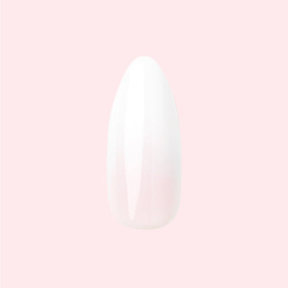 CCT Gradient - Press-On | Medium | Almond showing a single medium almond-shaped nail with white to sheer pink ombré manicure design