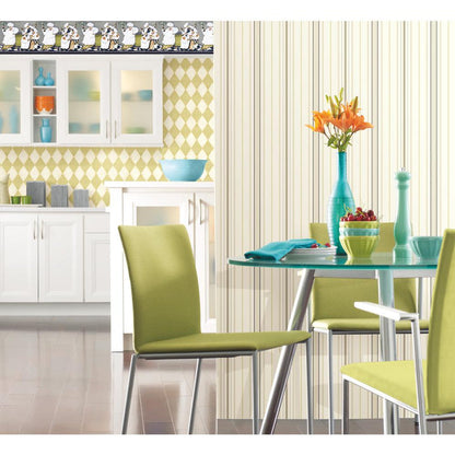 Chef's A Cooking Border Fat Chef Prepasted Wallpaper Kitchen Cafe Wall Decor