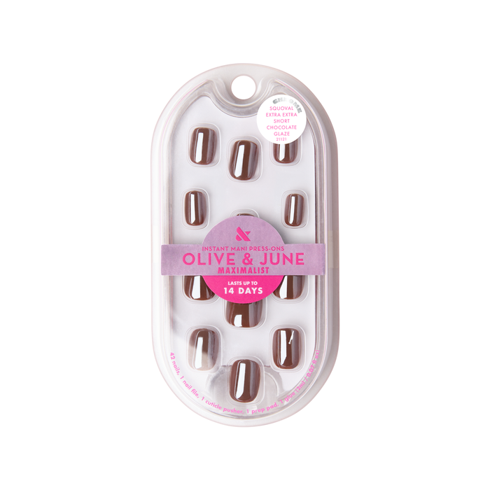 Chocolate Glaze - Press-On | Extra Extra Short | Squoval