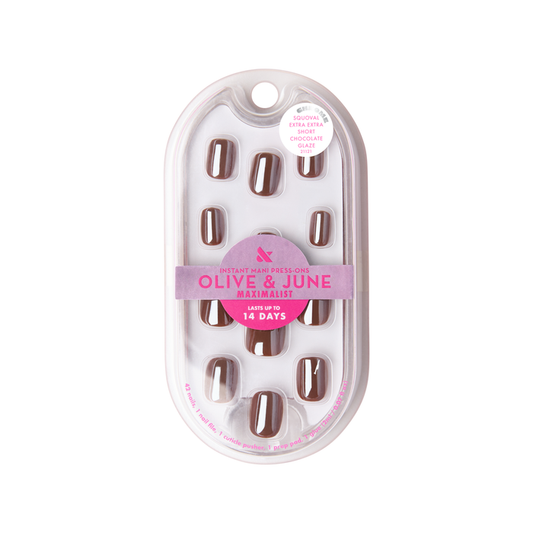 Chocolate Glaze - Press-On | Extra Extra Short | Squoval