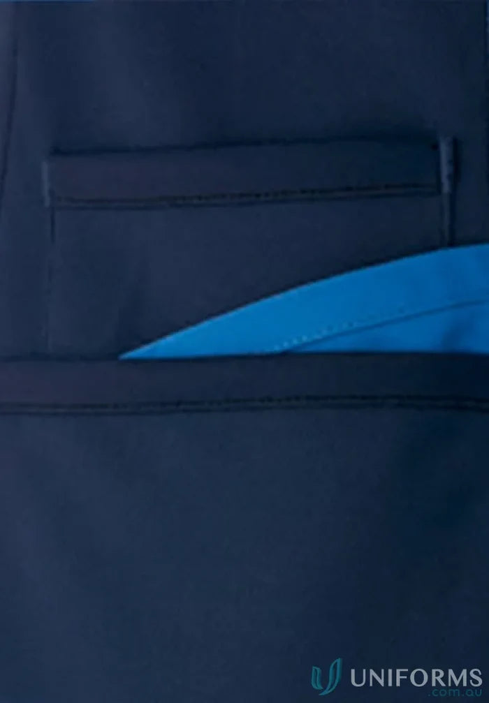 Navy blue pocket on City Active Healthcare Top with blue fabric peek for workwear uniforms