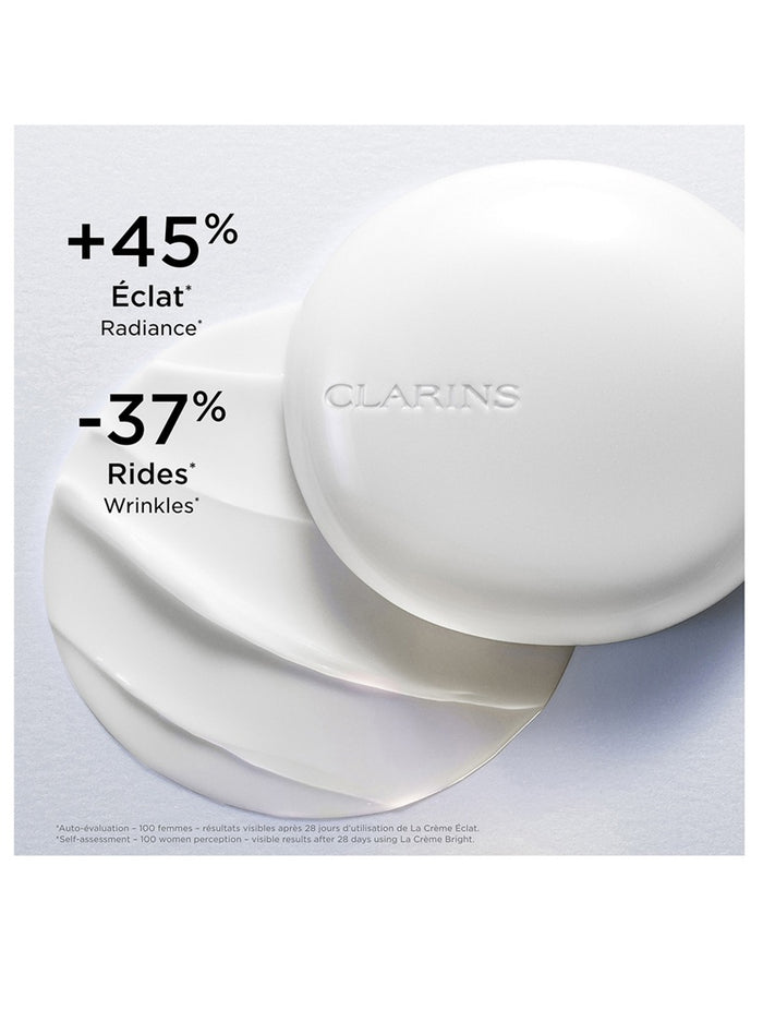 Clarins Precious La Crème Bright jar showing the luxurious skincare cream in a 50ml container.
