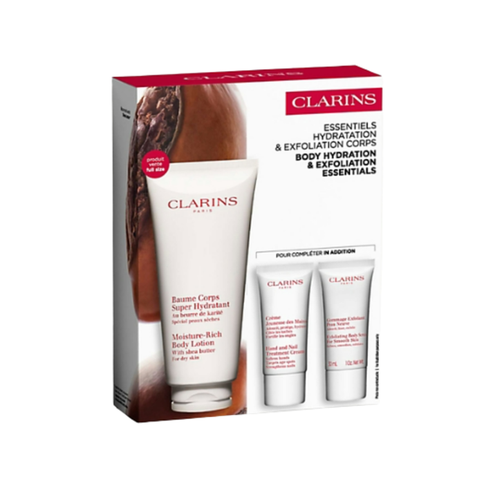 Clarins Set Baume Corps +Mini Hand Cream+Mini Body Scrub