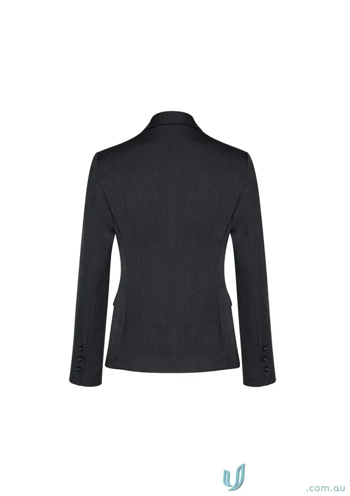 Black tailored blazer from the Cool Stretch 2 Button Mid Length Jacket collection