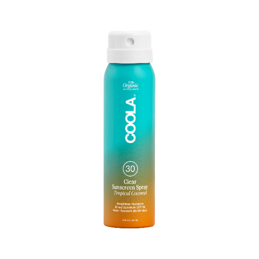 Coola Clear Sunscreen Spray SPF30, tropical coconut, Shop at Gene Juarez Salon & Spa