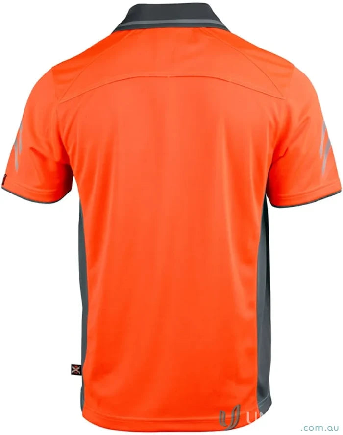 Orange and gray Cooldry Vented Polo shirt, perfect for staying cool in style