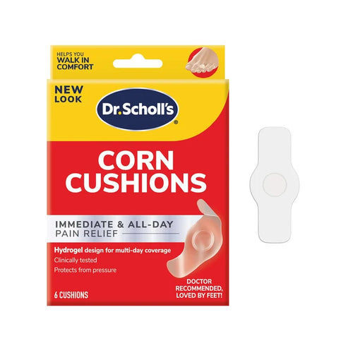 Dr. Scholl's corn cushions hydrogel pain relief pack with white cushion pad