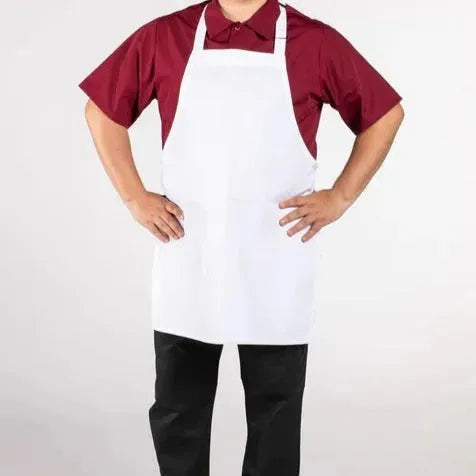 Adjustable Bib Apron / White / 24"X28" 7.50 oz 2 PK