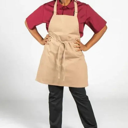 Adjustable Bib Apron / Khaki / 24"X28" 7.50 oz 2 PK