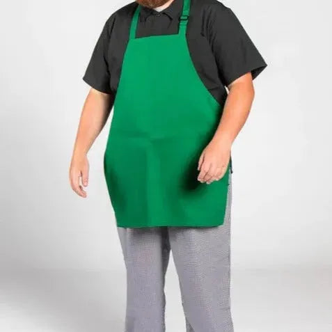 Adjustable Bib Apron / Green / 24"X28" 7.50 oz 2 PK