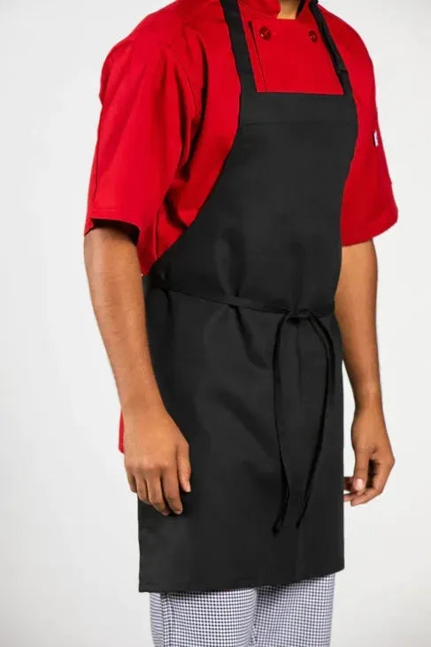 Adjustable Bib Apron / Black / 24"X28" 7.50 oz 2 PK
