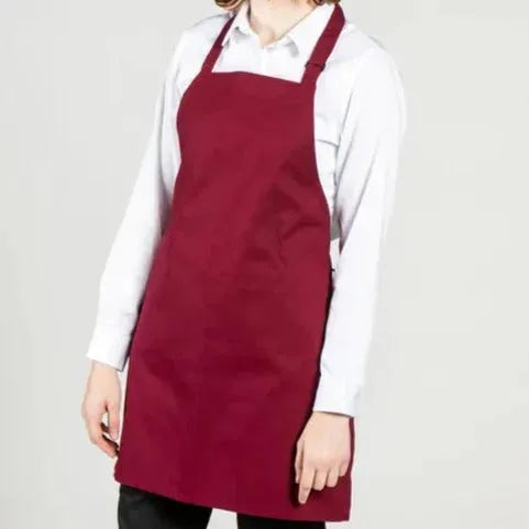 Adjustable Bib Apron / Burgundy / 24"X28" 7.50 oz 2 PK