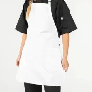 Adjustable Bib Apron 2 Pockets / White / 23"X30" 7.50 oz 2 PK