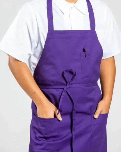Bib Apron 3 Pocket / Purple / 30"X34" 7.50 oz 2 PK