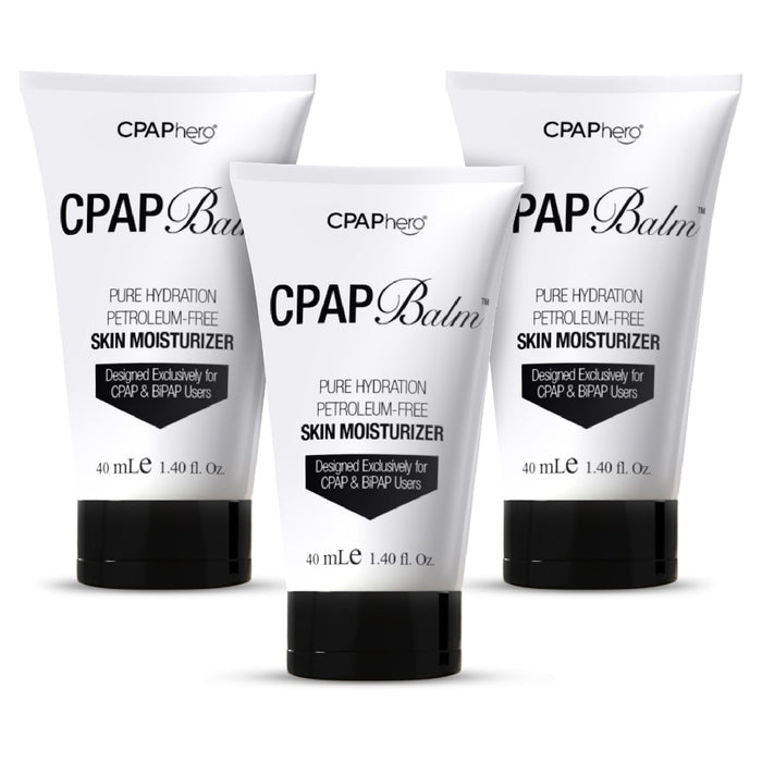 Three tubes of CPAP Balm on a white background