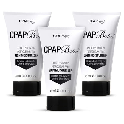 Three tubes of CPAP Balm on a white background