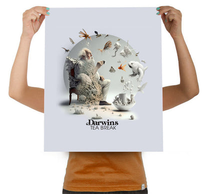 Darwins Tea Break Grey 16" X 20" Art Print