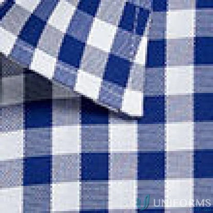 Degraves royal oxford long sleeve shirt in blue white gingham