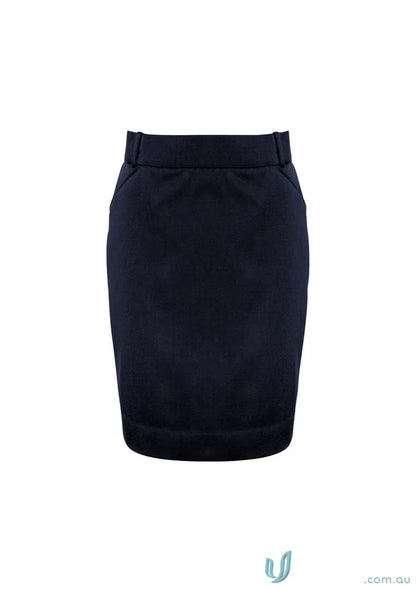 Navy blue womens Detroit skirt from Biz Collection in the Collection Detroit Flexi-Band style