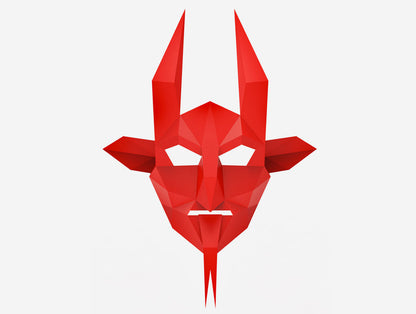 Devil Half Mask <br> DIY Paper Mask Template