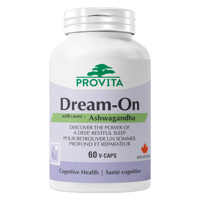 Bottle of Provita Dream-On™ with Ashwagandha 60 V-Caps