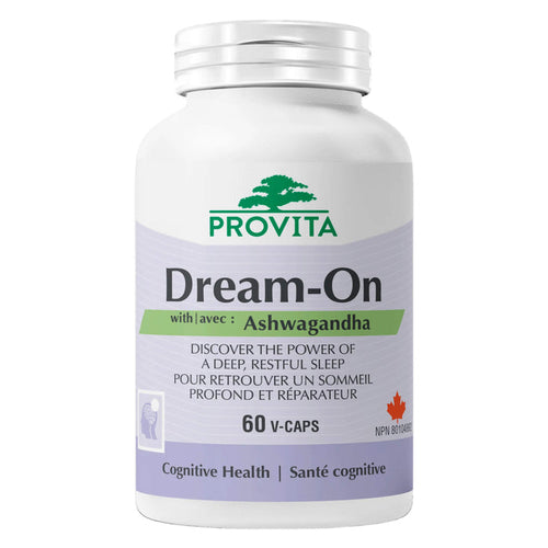 Bottle of Provita Dream-On™ with Ashwagandha 60 V-Caps