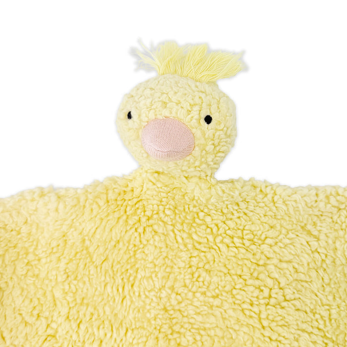 DUCKLING - Organic SHERPA Lovey Baby Security Blanket Cuddle Cloth (Detail)