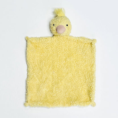 DUCKLING - Organic SHERPA Lovey Baby Security Blanket Cuddle Cloth