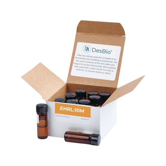 EHRL:10M homeopathic formula by DesBio for temporary symptom relief.