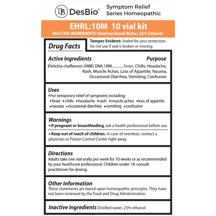 EHRL:10M homeopathic formula by DesBio for temporary symptom relief.