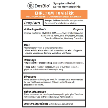 EHRL:10M homeopathic formula by DesBio for temporary symptom relief.