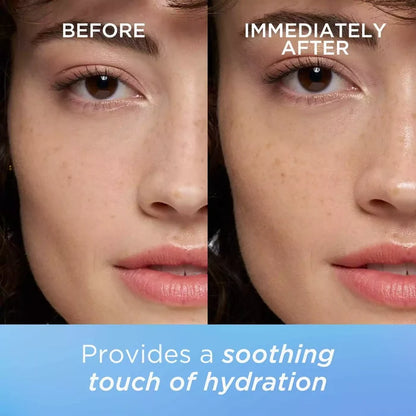 Before and Immediately after. Provides a soothing touch of hydration