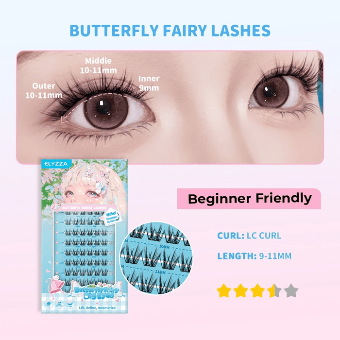 Elyzza Butterfly Fairy Big Eyes False Eyelashes رموش صناعية على شكل عيون كبيرة من إيليزا باترفلاي فيري - Princess Cosmetics Qatar