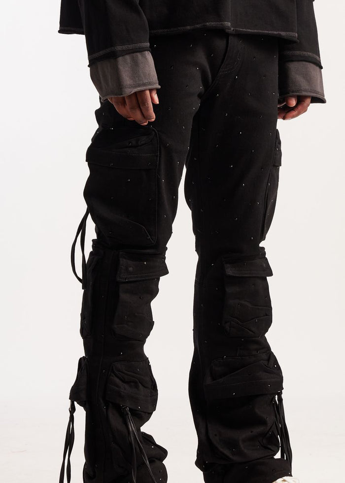 Embellish Icey Black Hawk Cargo Denim Jeans (EMB-S26-26)