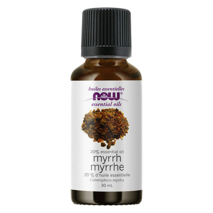 Bottle of NOW Essential Oil Blend - Myrrh 20% - commiphora myrrha 30ml