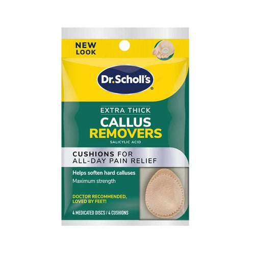 Dr. Scholl's Extra Thick Callus Removers medicated disc package with 4 cushions