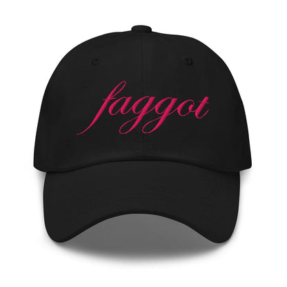 faggot black twill dad hat