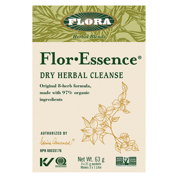 Box of Flor-Essence Dry Herbal Cleanse Tea 63 Grams (3 x  21g packets)