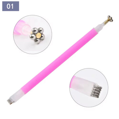 Flower Magnet Cat Eye Nail Design