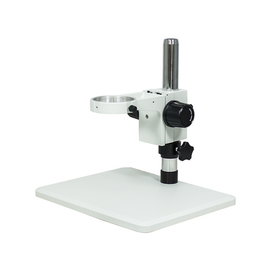 Focus Distance 50mm Vertical Post Height 295mm 76mm Post Stand, SKU ST19011503, three quarter front view