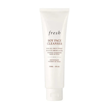 Fresh Soy Hydrating Gentle Face Cleanser in 150ml bottle, showcasing the clear gel formula and sleek packaging.