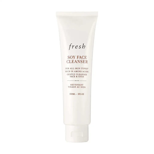 Fresh Soy Hydrating Gentle Face Cleanser in 150ml bottle, showcasing the clear gel formula and sleek packaging.
