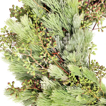 Fresh Woolly Bush and Leafless Seeded Eucalyptus Wreaths