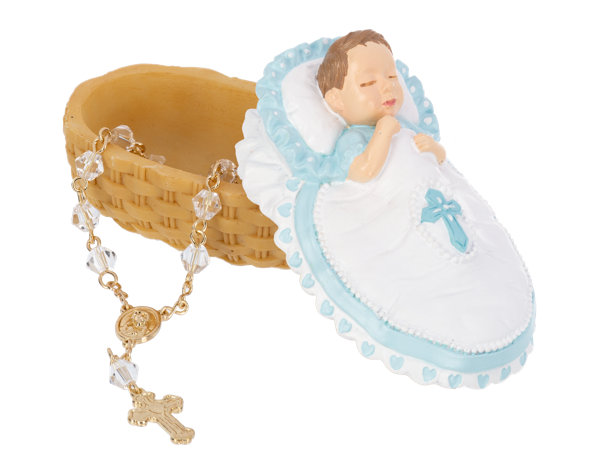 Ganz Rosary in Porcelain Case-Blue