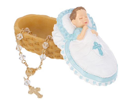 Ganz Rosary in Porcelain Case-Blue