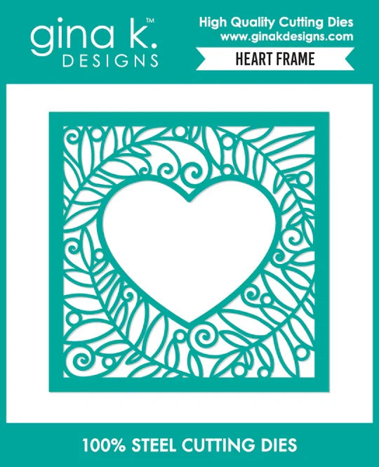 Gina K. Designs - BUNDLE Stencil & Die Set - Heart Frame. Available at Embellish Away in Bowmanville Ontario Canada.