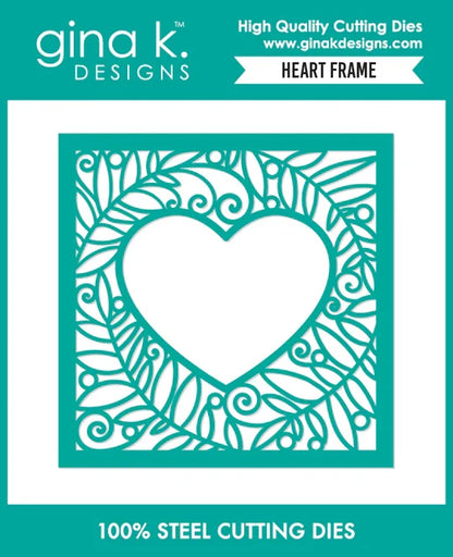 Gina K. Designs - BUNDLE Stencil & Die Set - Heart Frame. Available at Embellish Away in Bowmanville Ontario Canada.