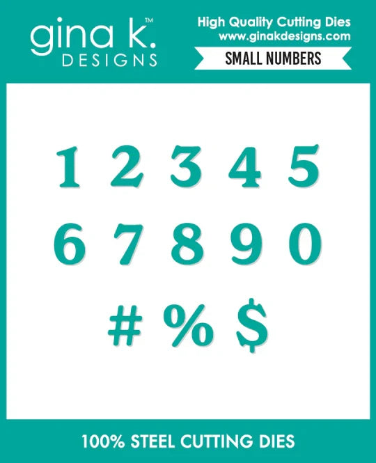Gina K. Designs - Dies - Small Numbers. Available at Embellish Away in Bowmanville Ontario Canada.