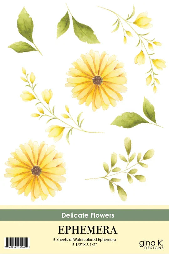 Gina K. Designs - Ephemera - Delicate Flowers. Available at Embellish Away located in Bowmanville Ontario Canada.